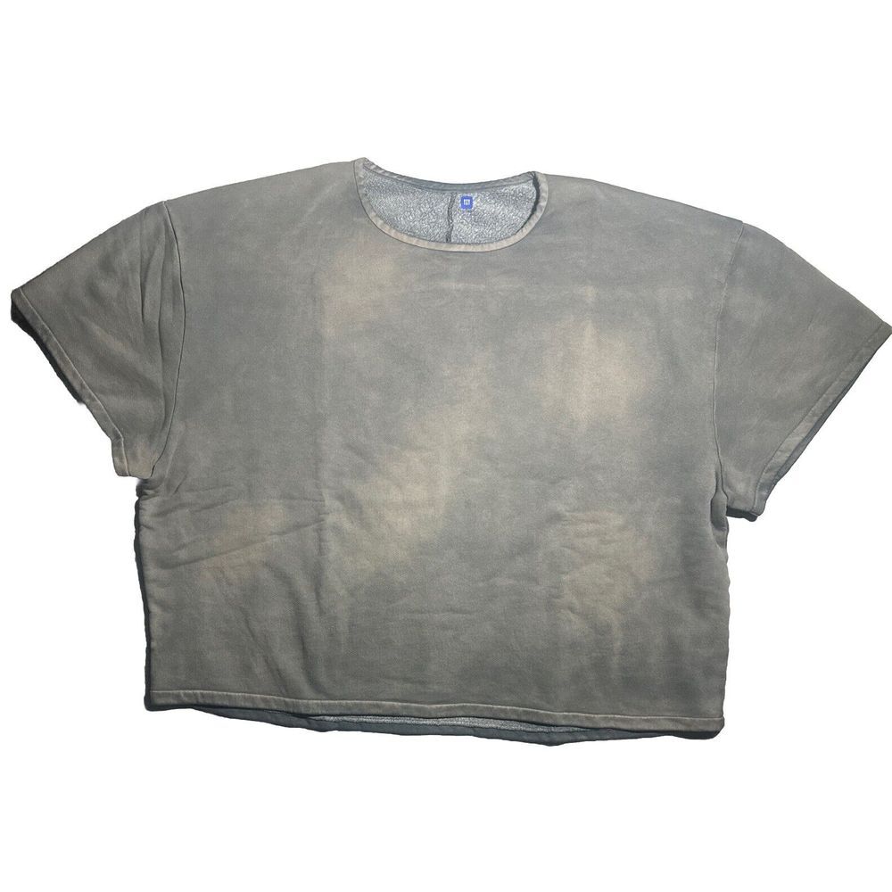 Yzy Gap Yoke Tee Gray Men's Xl Oversized Baggy Fleece Tshirt‎